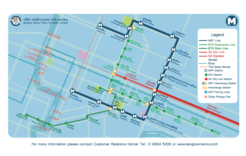 Plan du métro de Bangkok grande résolution