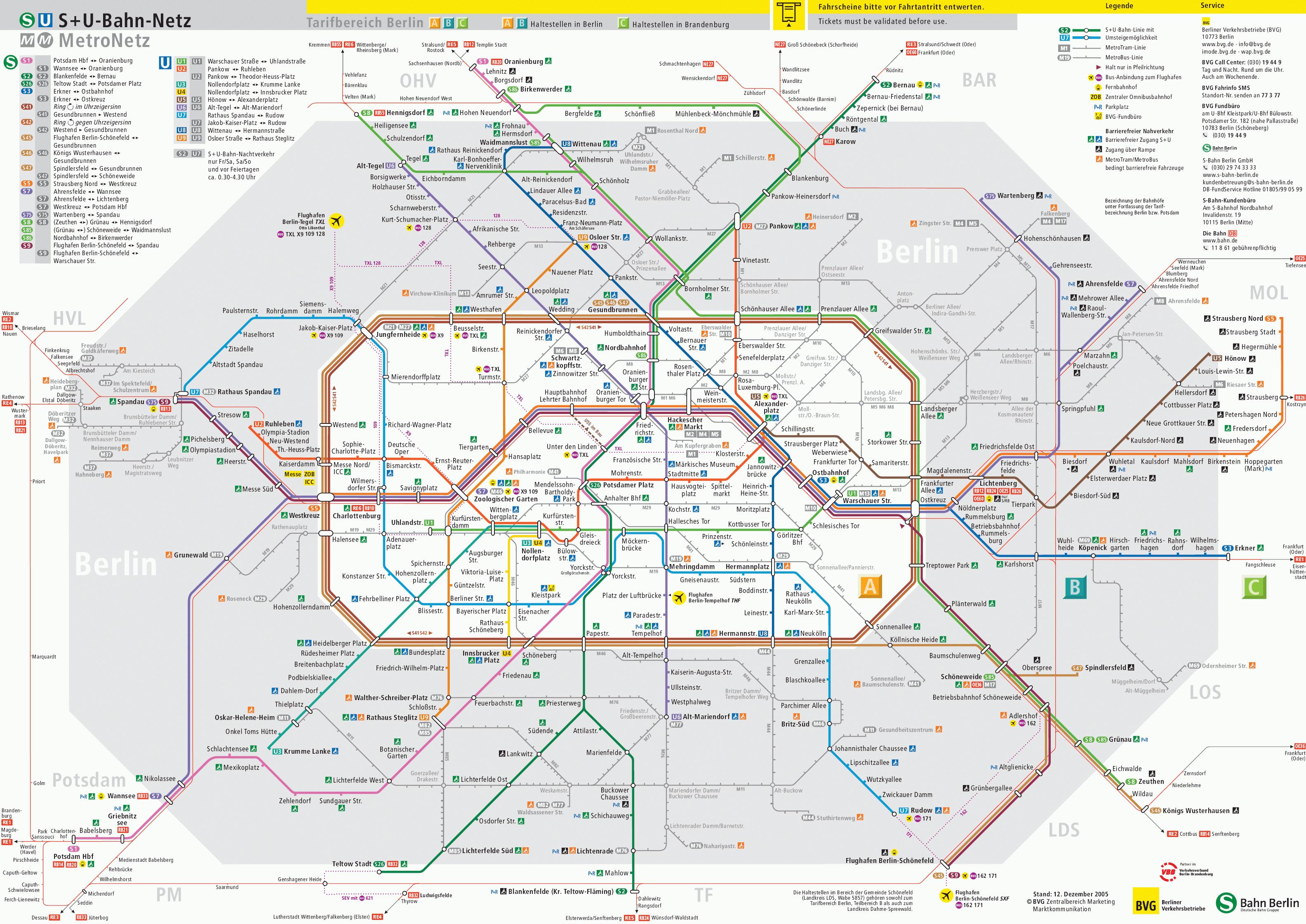 Berlin UBahn Metro Map, Lines, Hours and Tickets mapa