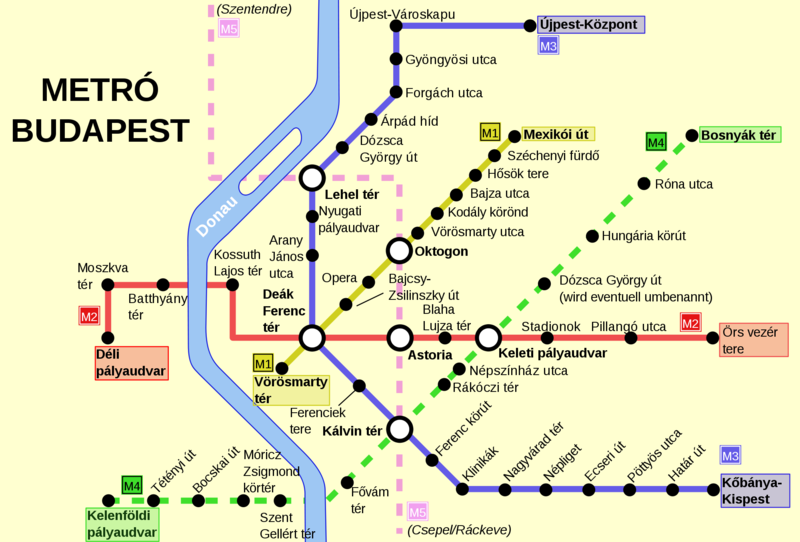 Mapa del metro de Budapest Gran resolucion