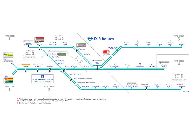 Mappa della metropolitana di DLR Londra Alta risoluzione