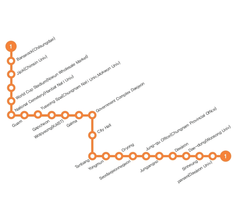 Plan du métro de Daejeon grande résolution