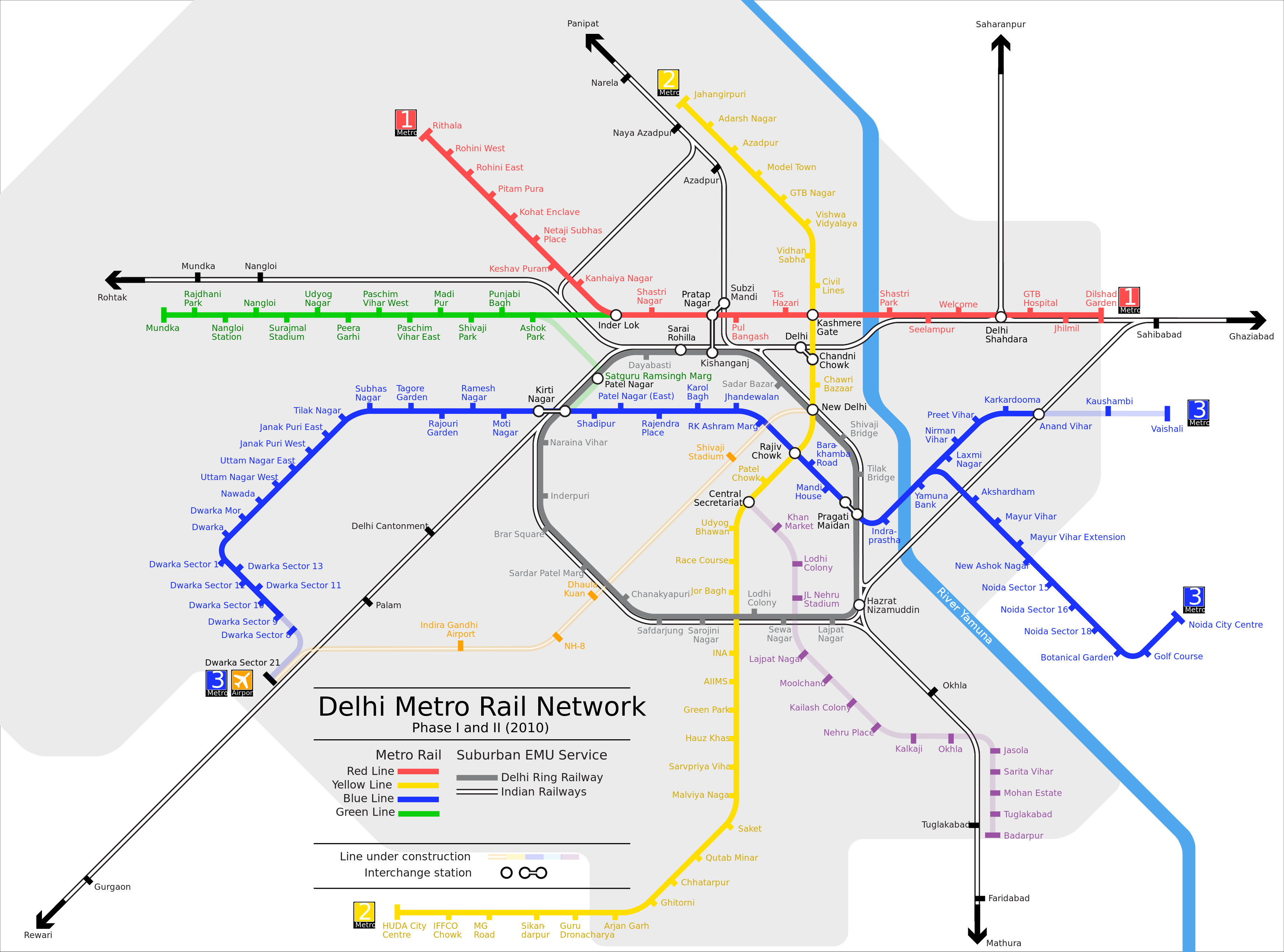 Delhi metro map 2020