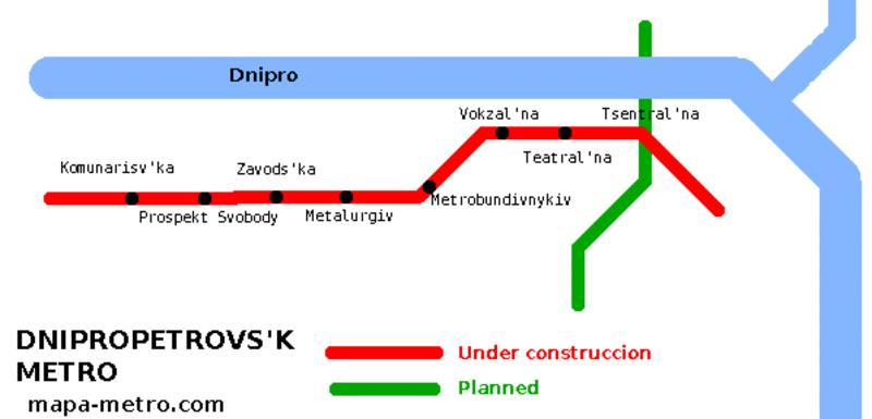 U-Bahn karte Dnipropetrowsk voller Auflösung