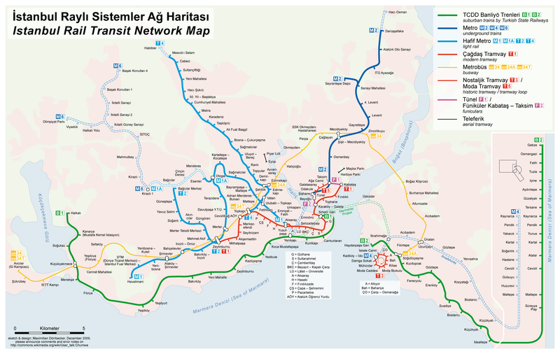 Istanbul metro map, Turkey