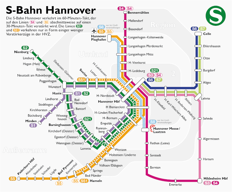 Mappa della metropolitana di Hannover Alta risoluzione