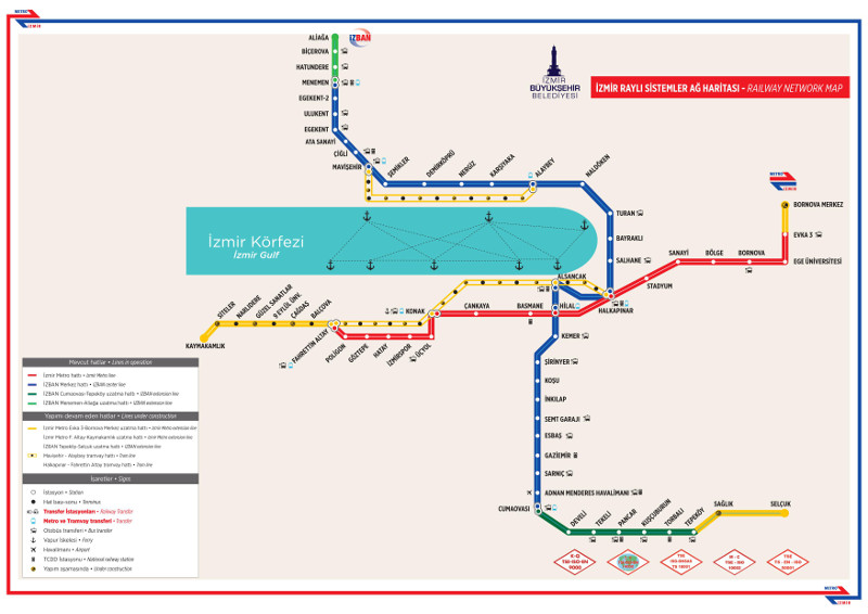 Plan du métro de Izmir grande résolution