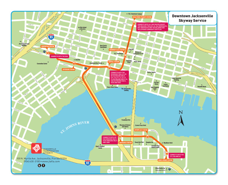 U-Bahn karte Jacksonville voller Auflösung