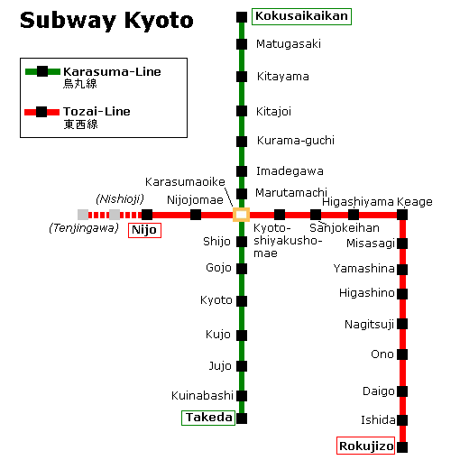 Underground map of Kyoto