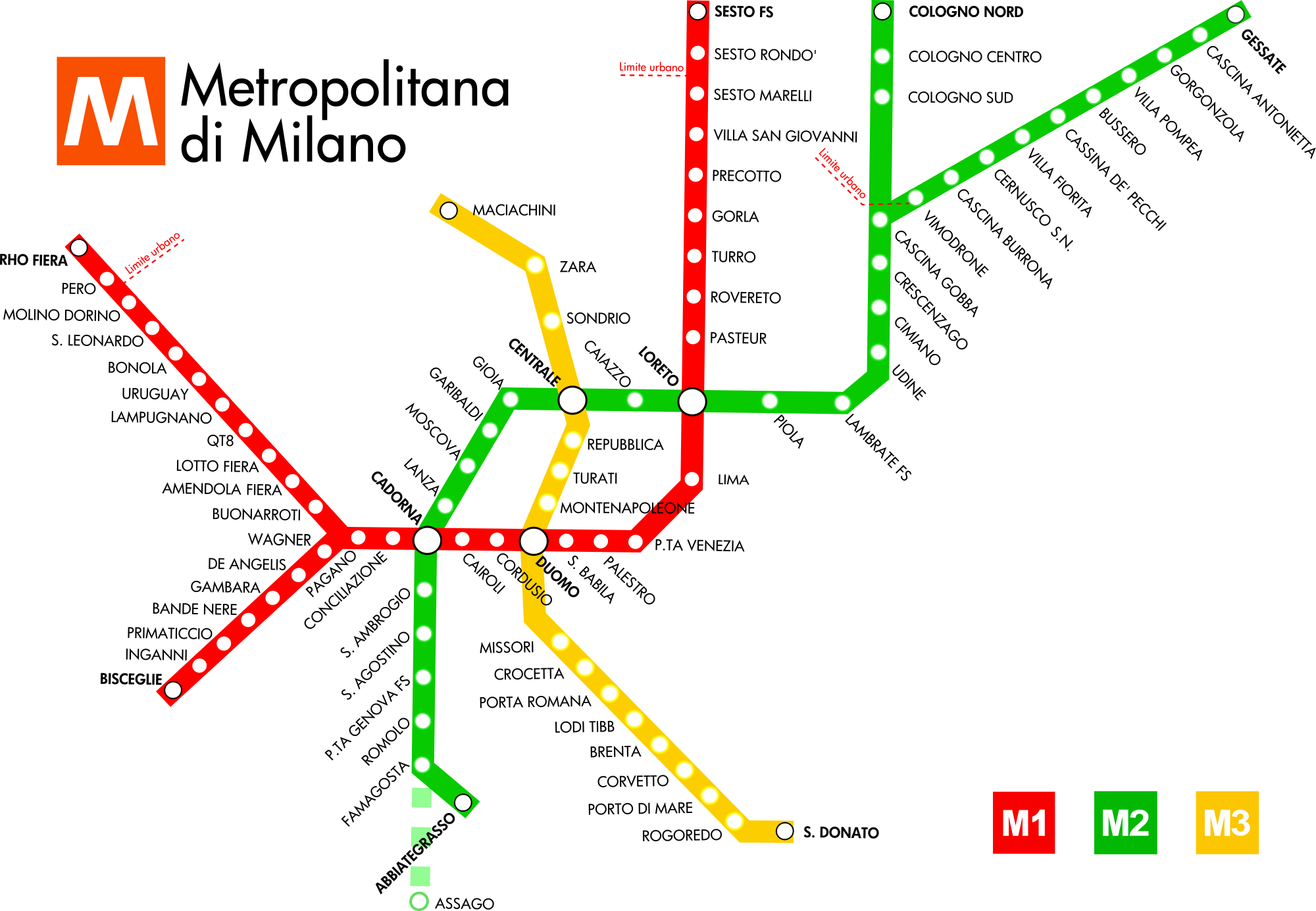Mappa Di Metropolitana Di Milano Italia