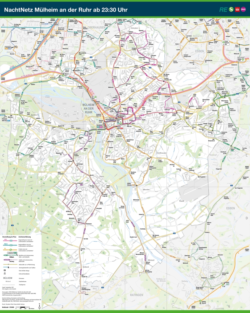 Mappa della metropolitana di Mulheim Alta risoluzione