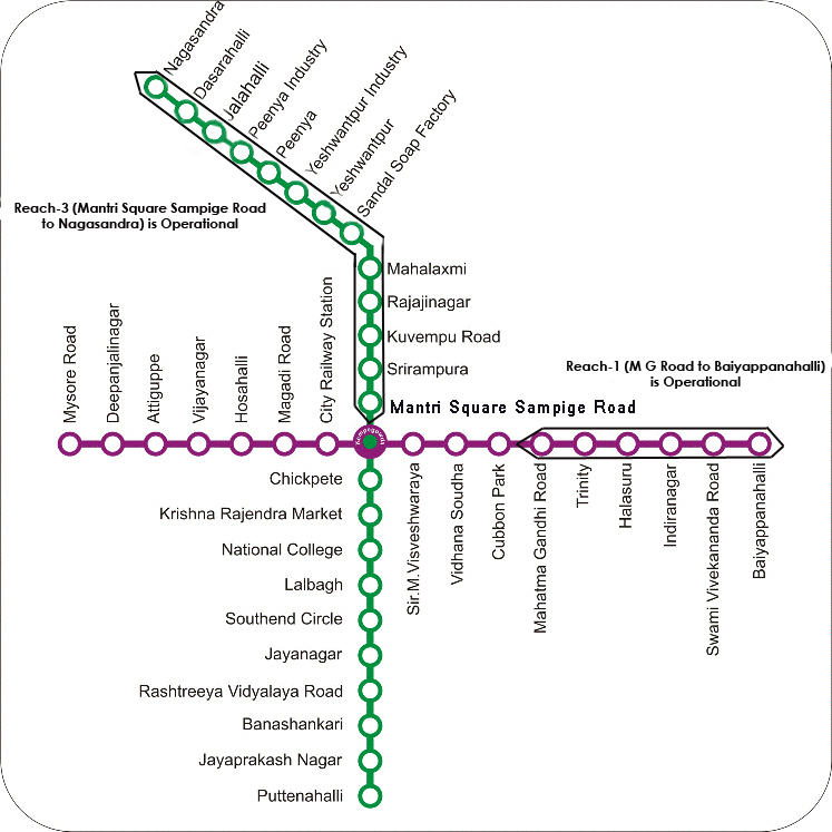 Mapa do metro de Namma Alta resolução