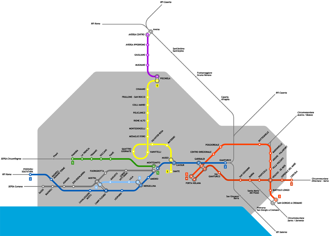 Naples Metro map