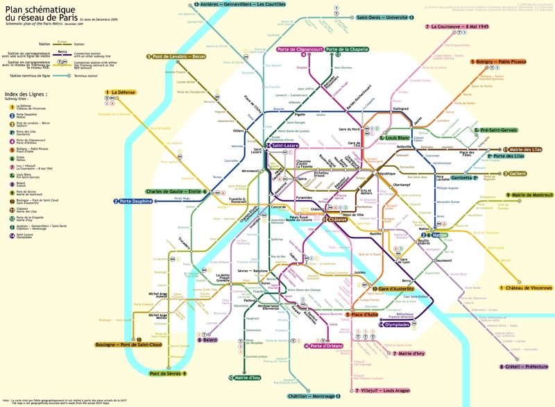 Mapa do metro de Paris Alta resolução