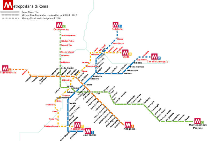 Plan du métro de Rome grande résolution