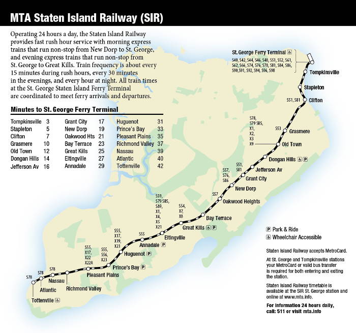 Mappa della metropolitana di Staten Island Alta risoluzione