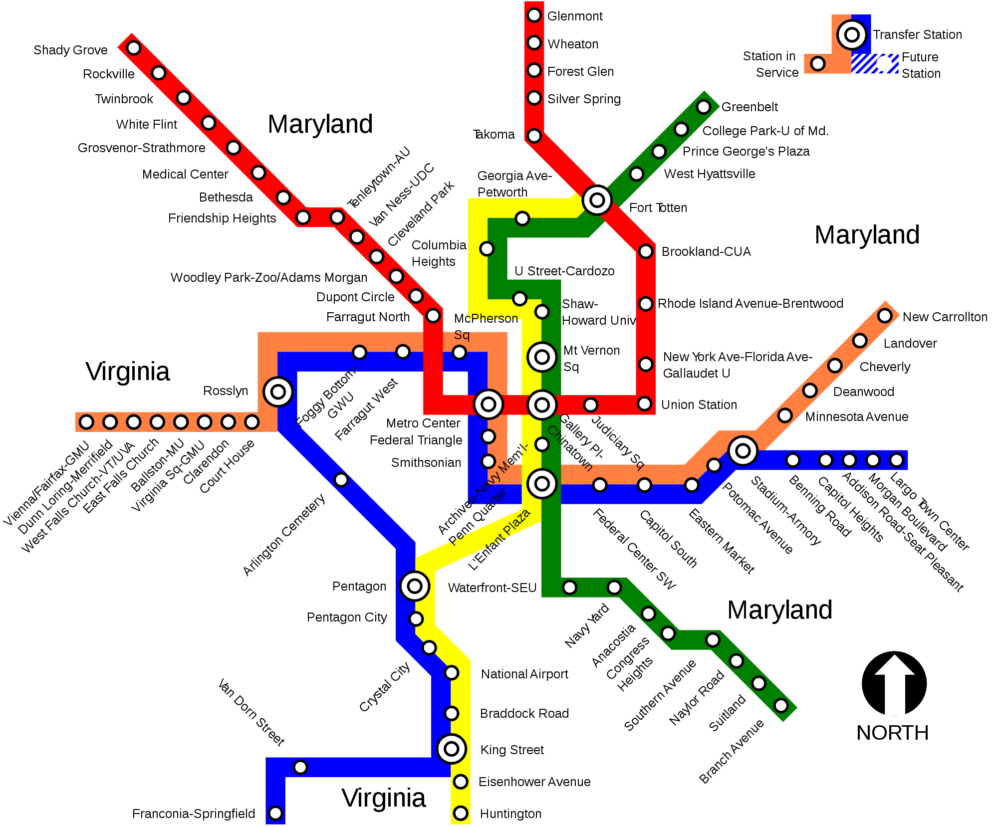 Mapa del metro de Washington