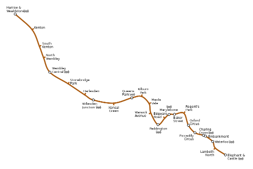 Mapa linha Bakerloo
