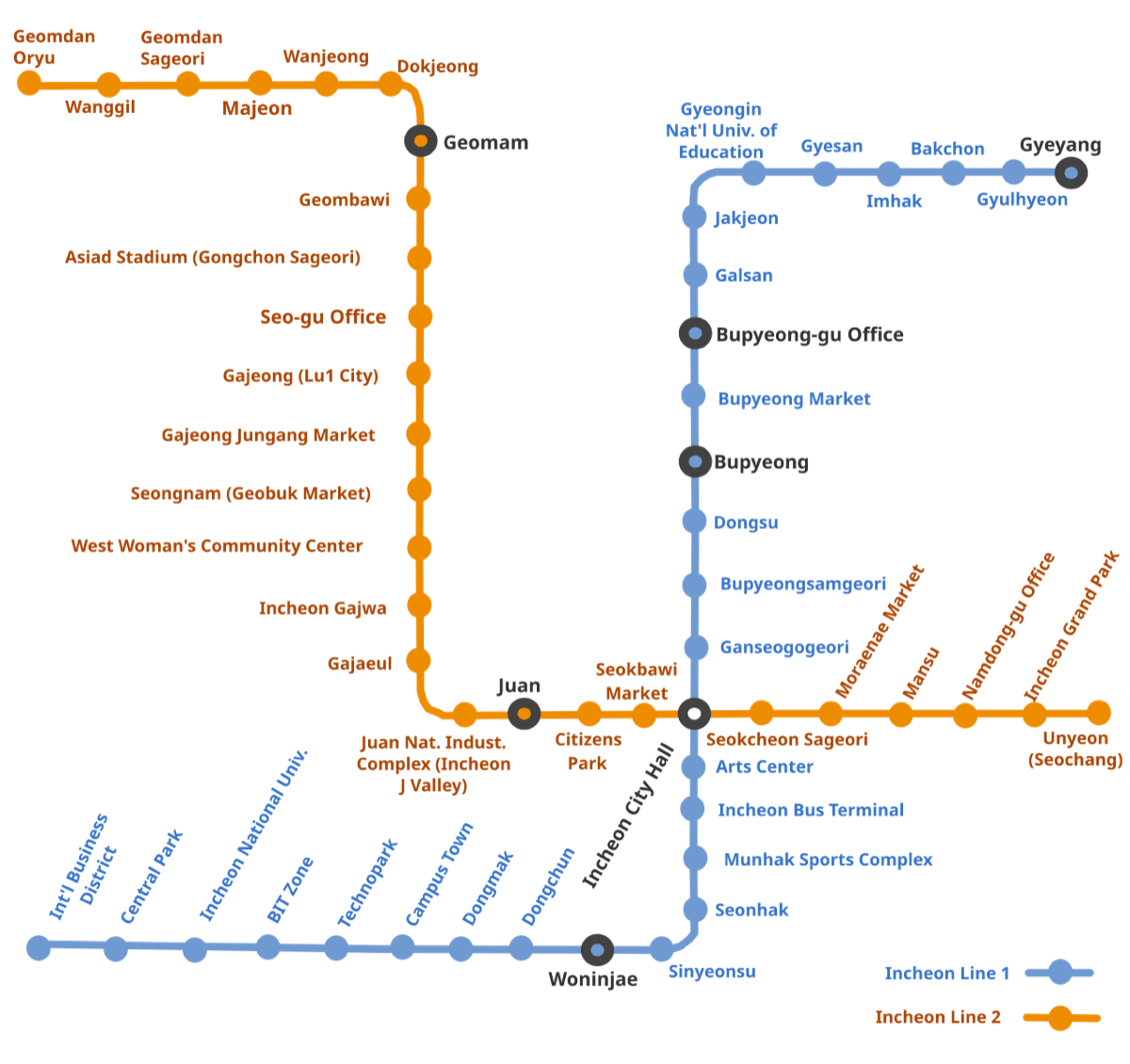 Incheon Metro Map en