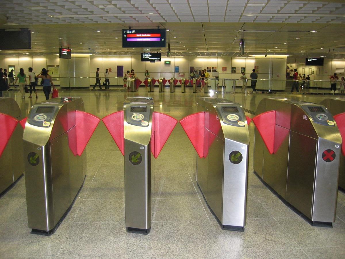 Thales ticket barriers, Dhoby Ghaut MRT Station, Singapore - 20051231