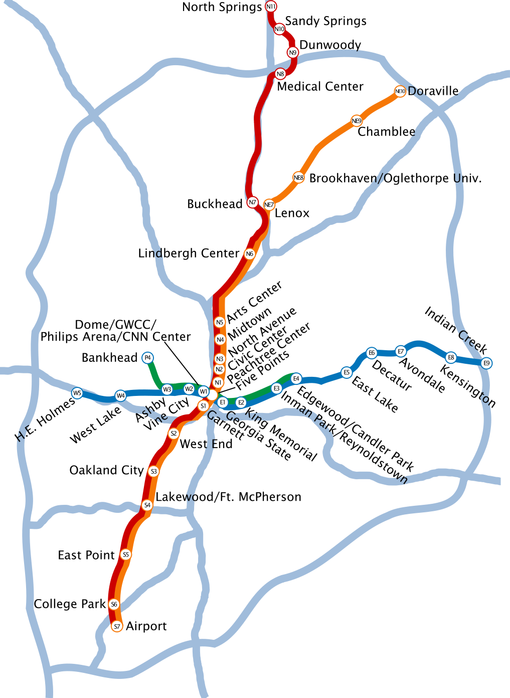 Mapa del aeropuerto de Atlanta  Atlanta airport, Hartsfield–jackson atlanta  international airport, Airport map