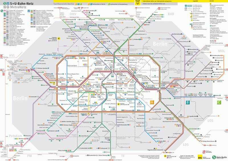Metro map of Berlin S-Bahn Full resolution