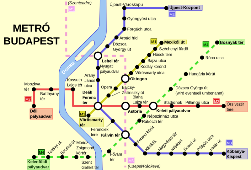 Mappa della metropolitana di Budapest Alta risoluzione