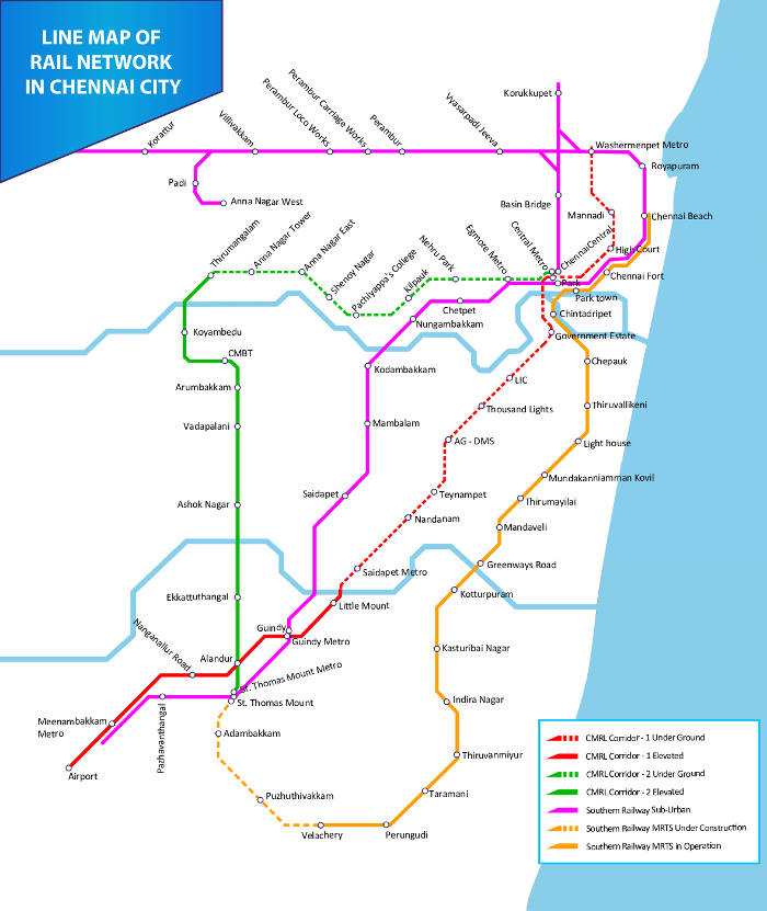 U-Bahn karte Chennai voller Auflösung