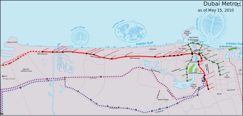 Mapa del metro de Dubai Gran resolucion