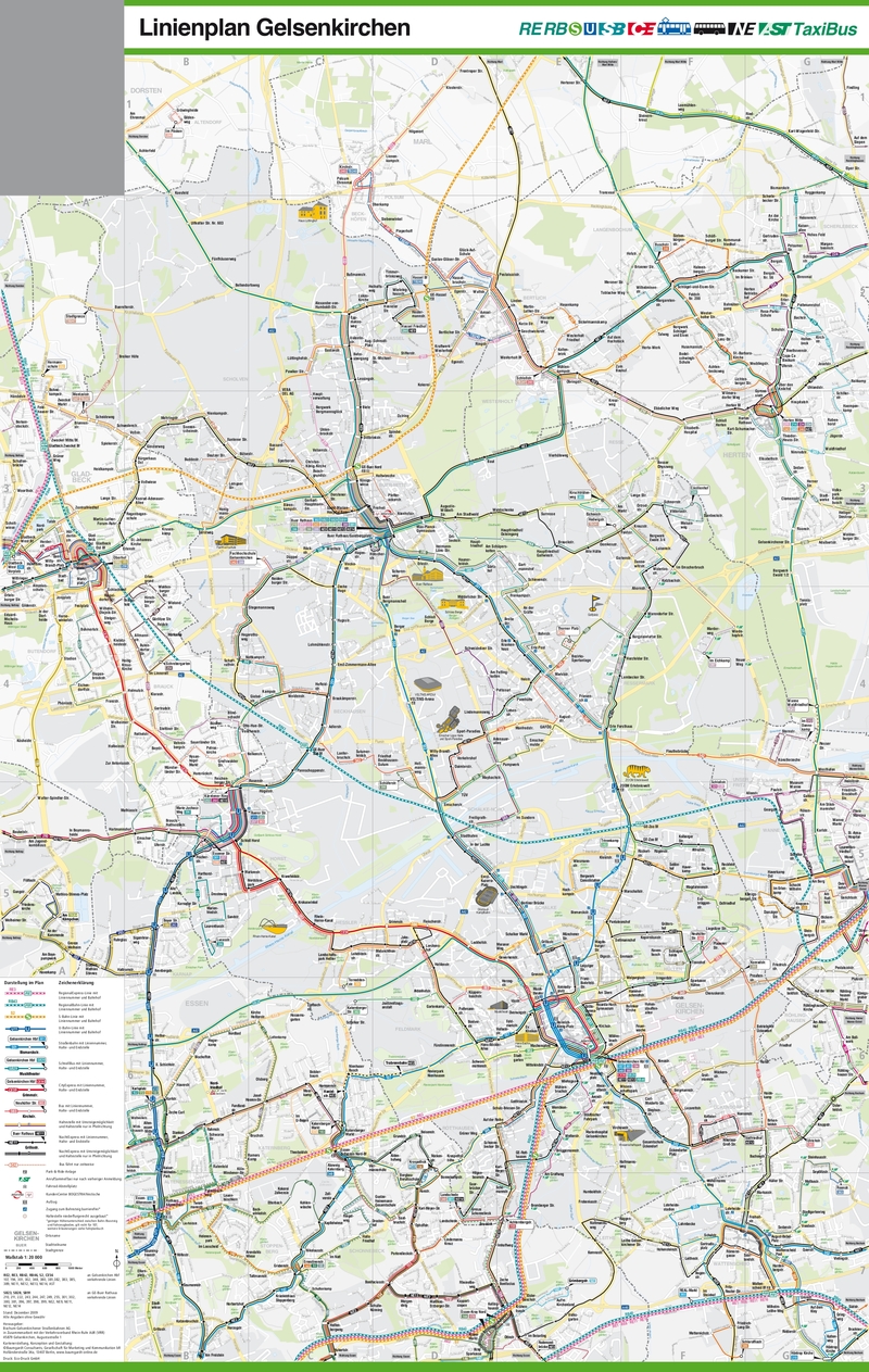 U-Bahn karte Gelsenkirchen voller Auflösung