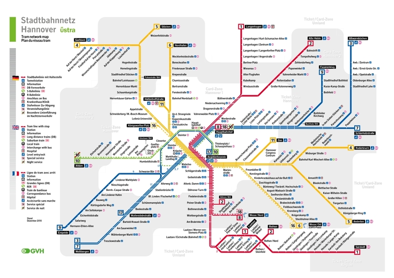 Plan du métro de Hanovre grande résolution