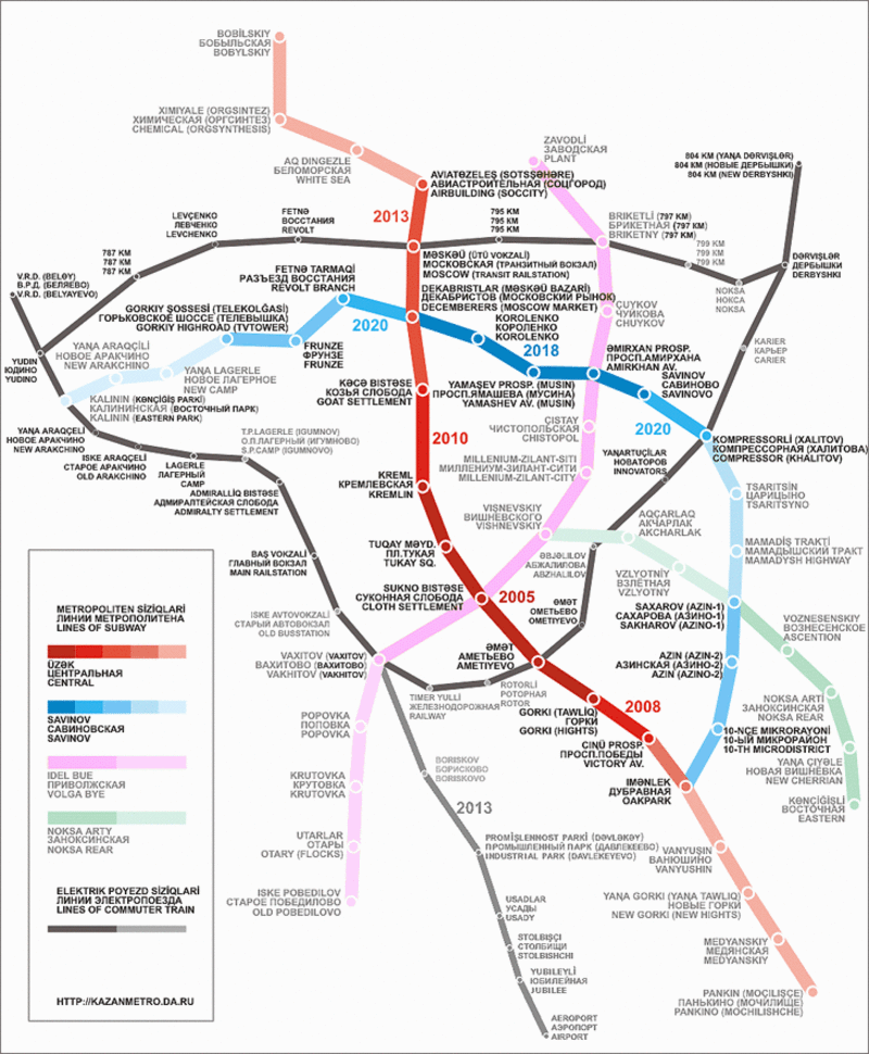 Mapa do metro de Kazan Alta resolução