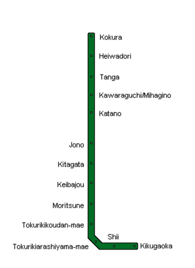 Mappa della metropolitana di Kitakyushu Alta risoluzione