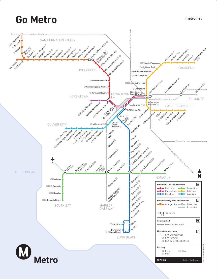 La Metro Green Line Map Metro-Rail: Los Angeles Metro Map, United States