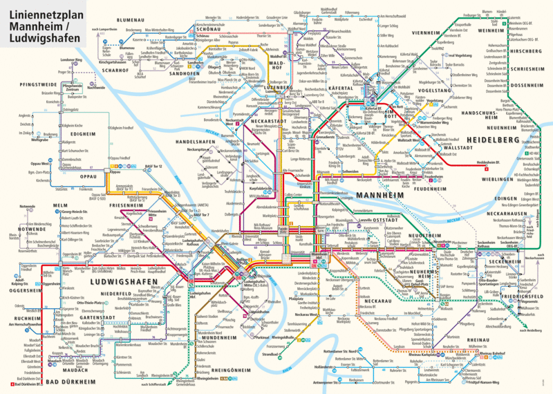 U-Bahn karte Ludwigshafen voller Auflösung