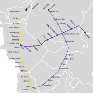 MRT: Manila metro map, Philippines