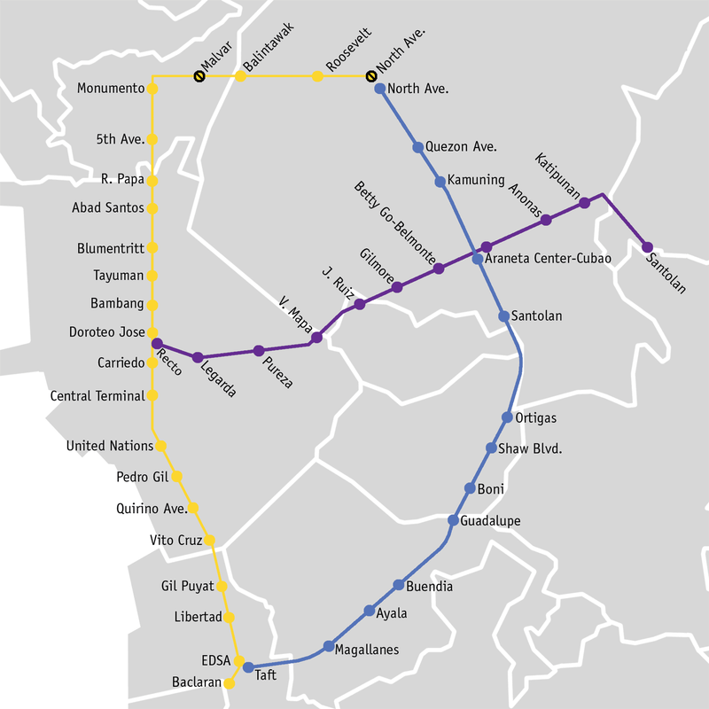 Mappa della metropolitana di Manila Alta risoluzione