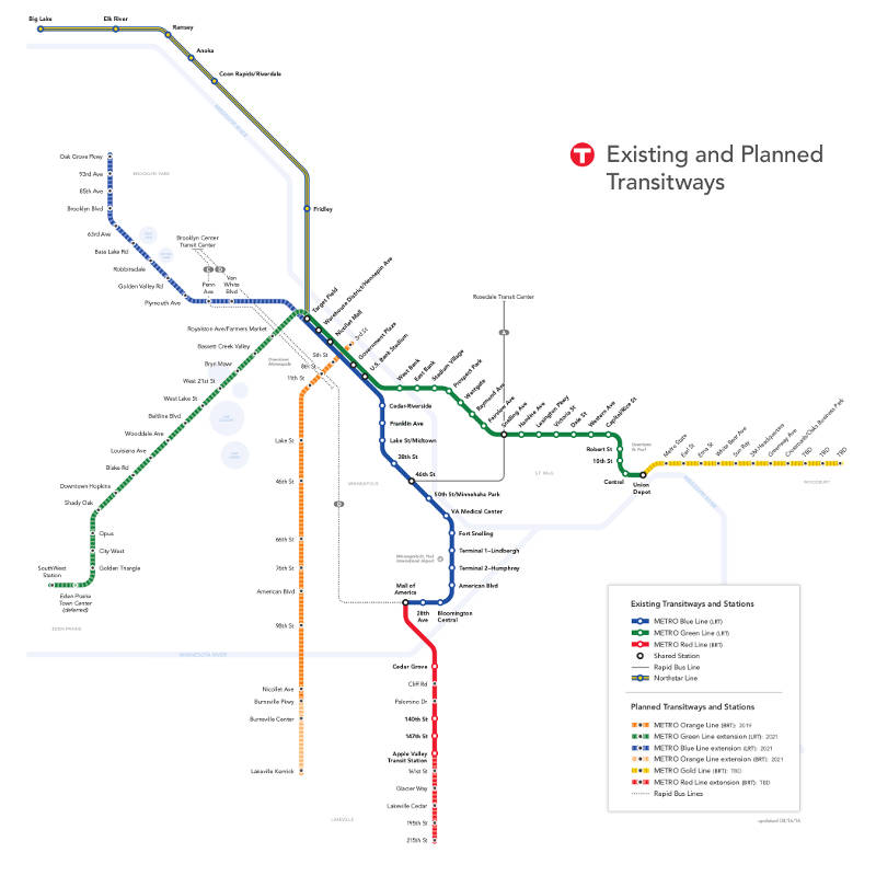 Mapa del metro de Minnesota Gran resolucion