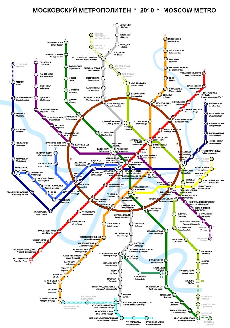 Metro map of Moscow Full resolution