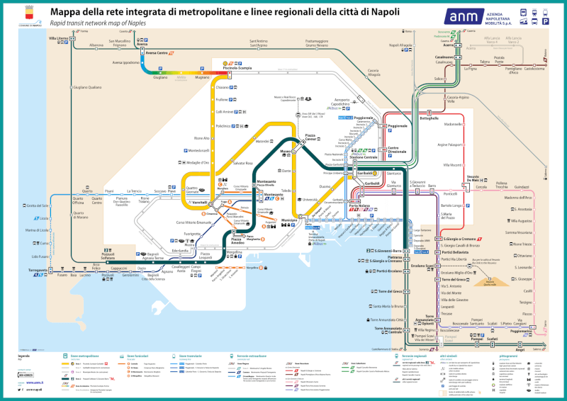 U-Bahn karte Neapel voller Auflösung