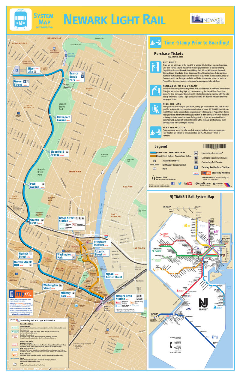 Mapa del metro de Newark Gran resolucion