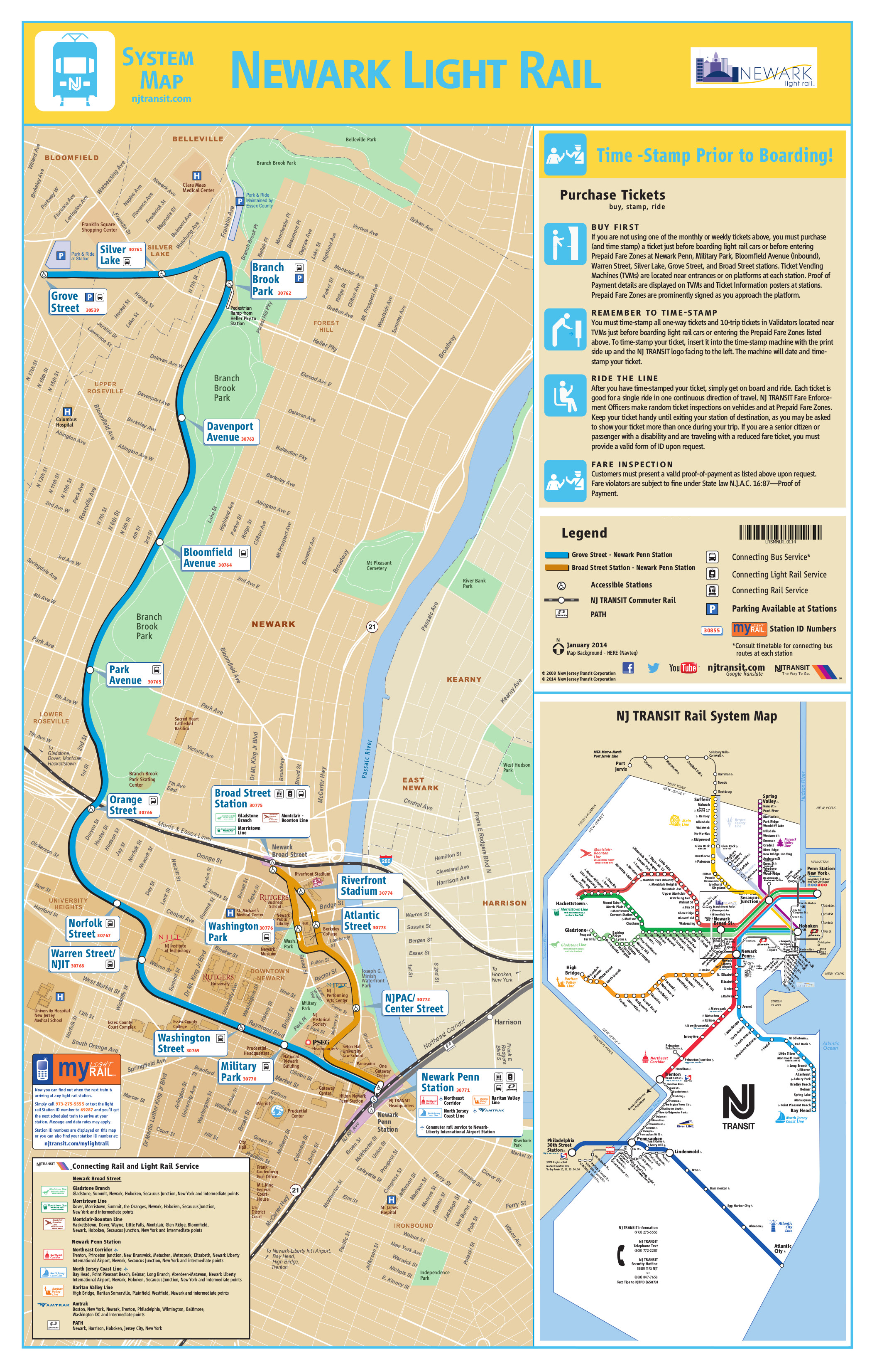 Newark City Subway Mapa Del Metro De Newark Estados Unidos