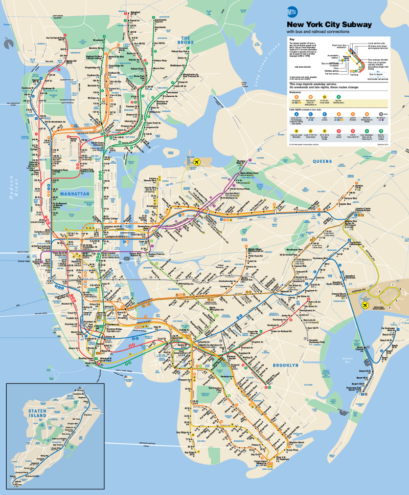 El Mapa Del Tren Subway: New York City Metro Map, United States