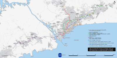 Panama Metro Mapa de la red.