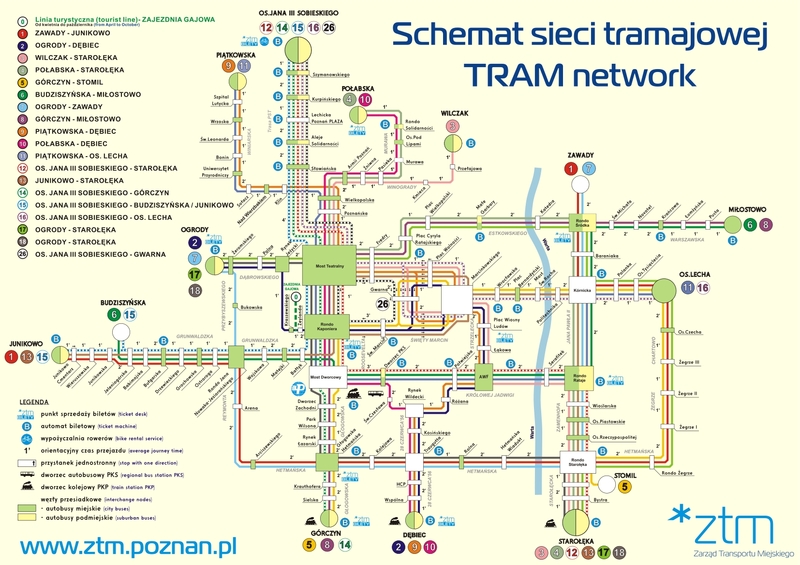Mappa della metropolitana di Poznan Alta risoluzione