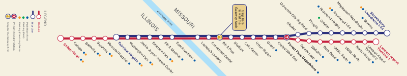 Mapa do metro de St. Louis Alta resolução