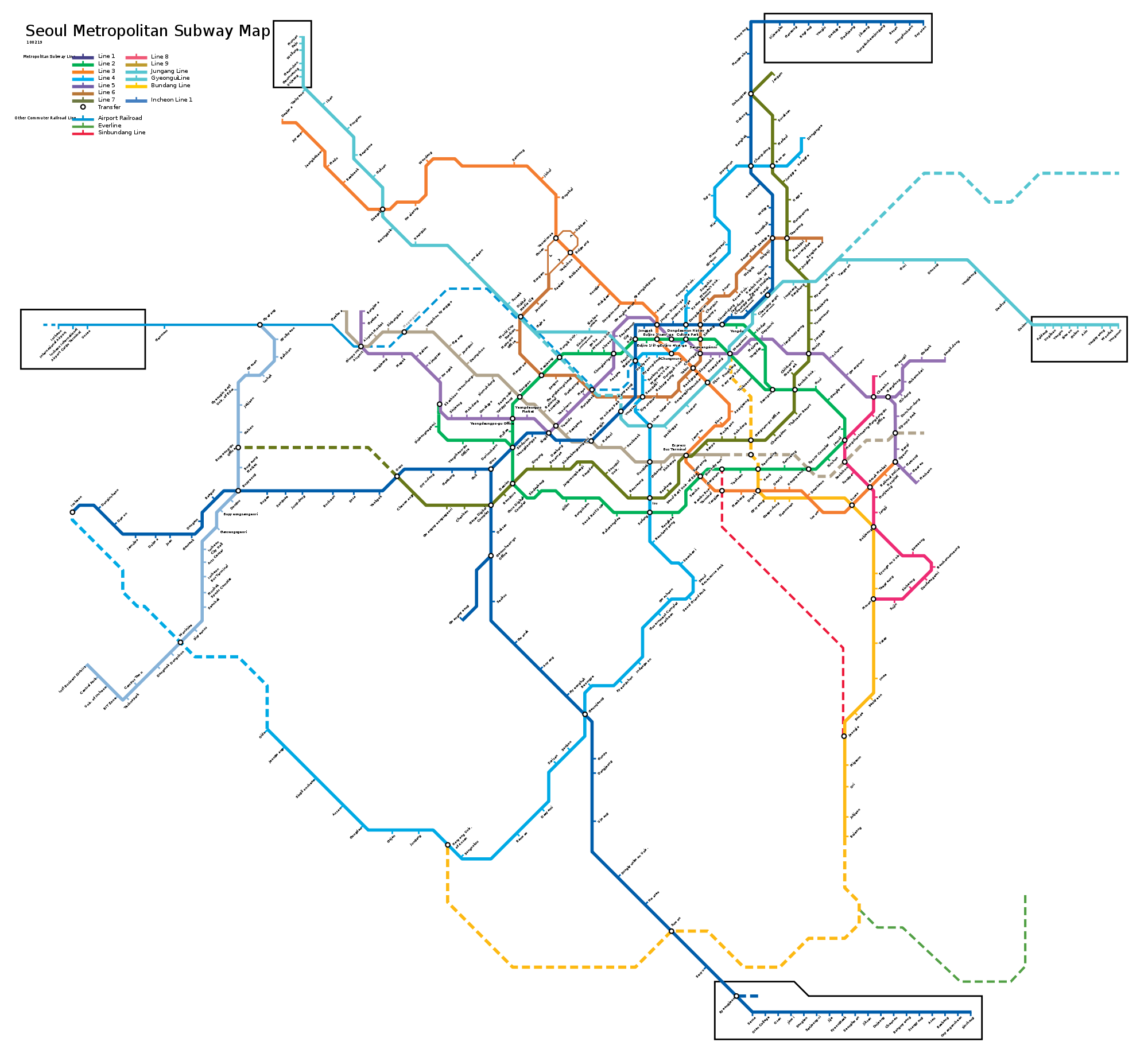 Subway : Mapa del metro de Seul, Corea del Sur