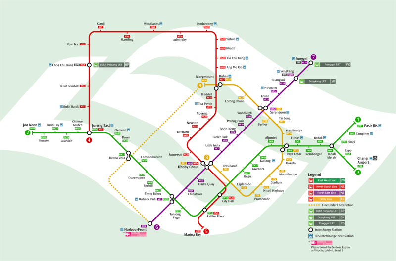 Mappa della metropolitana di Singapore Alta risoluzione