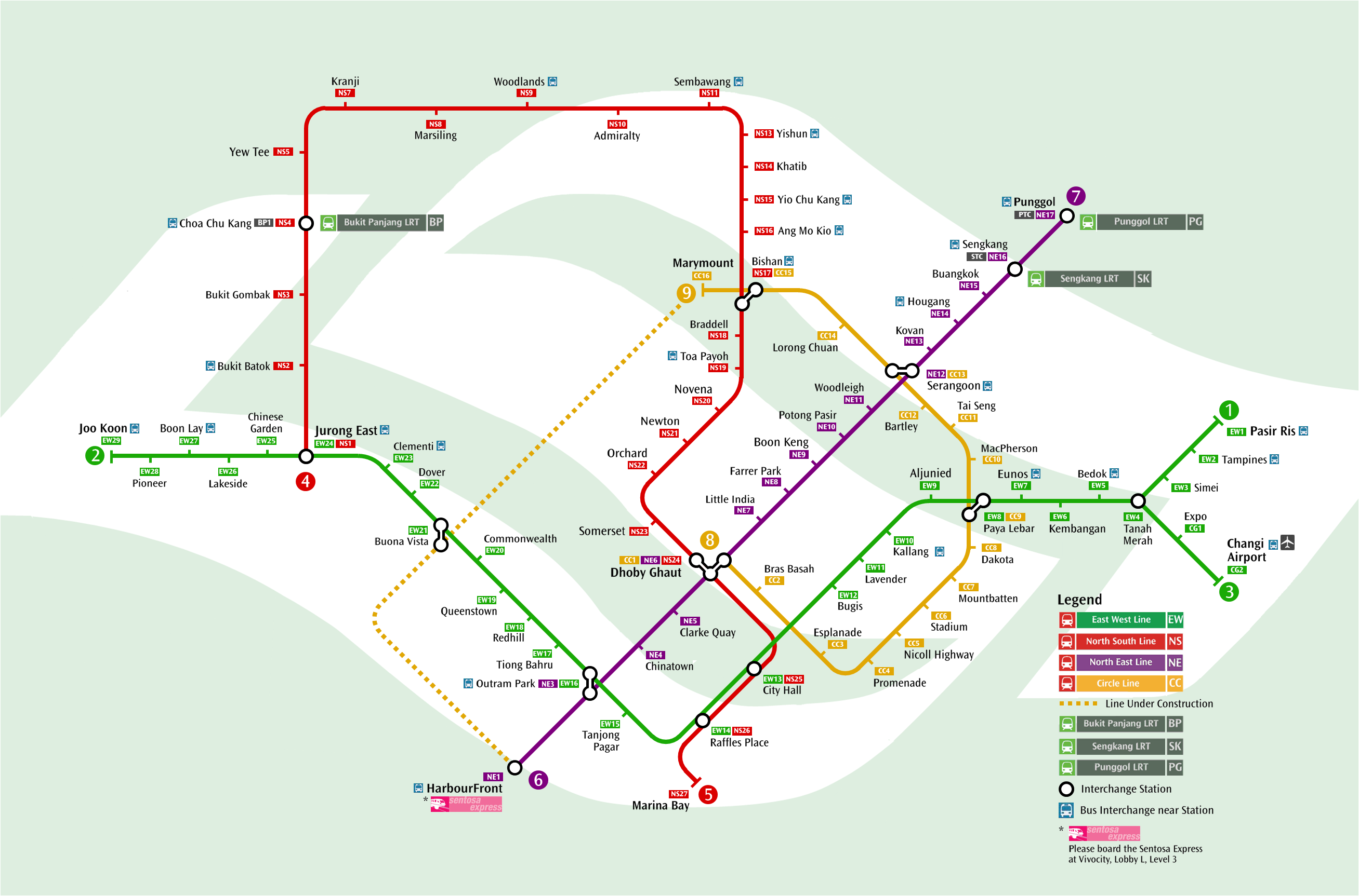 MRT: Singapore metro map, Singapore