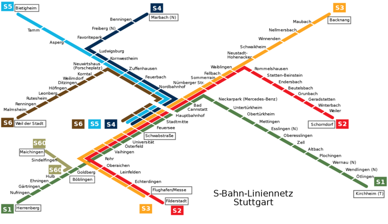 Plan du métro de Stuttgart grande résolution