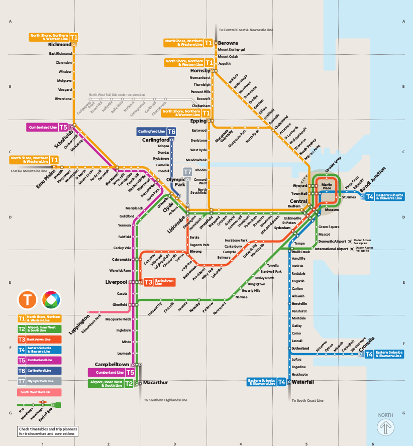 Mapa del metro de Sydney Gran resolucion